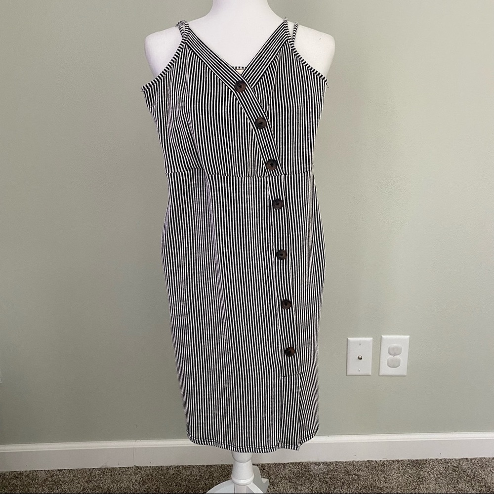 Black striped dress